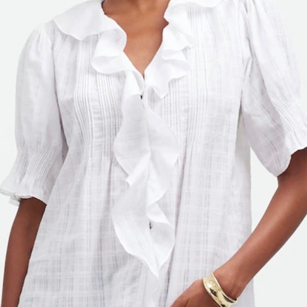 Madewell Ruffle front blouse